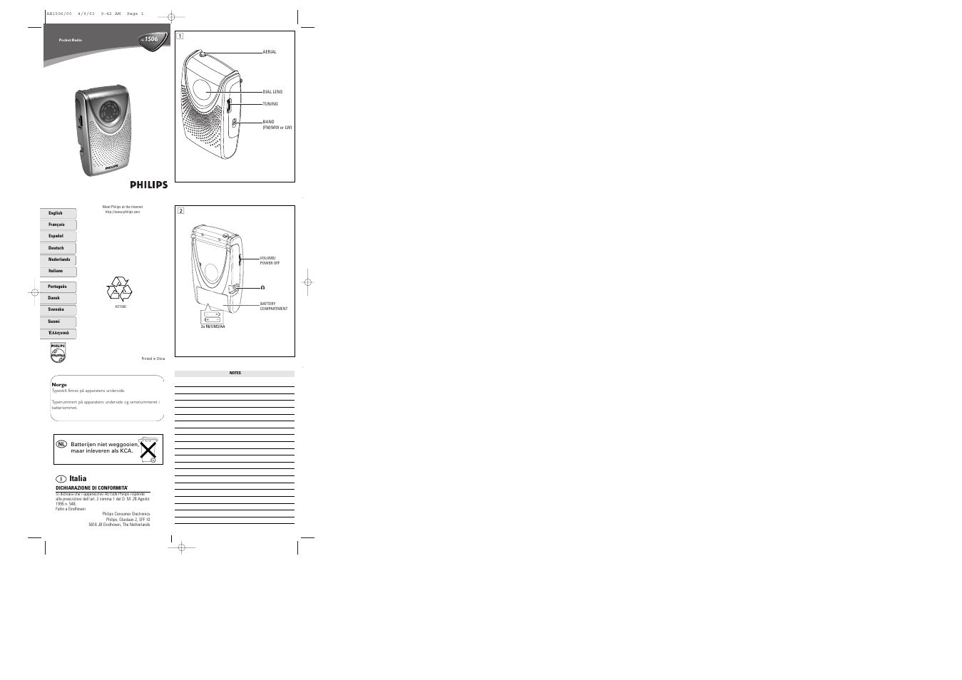 Iitalia | Philips AE1506AE1506 User Manual | Page 2 / 8