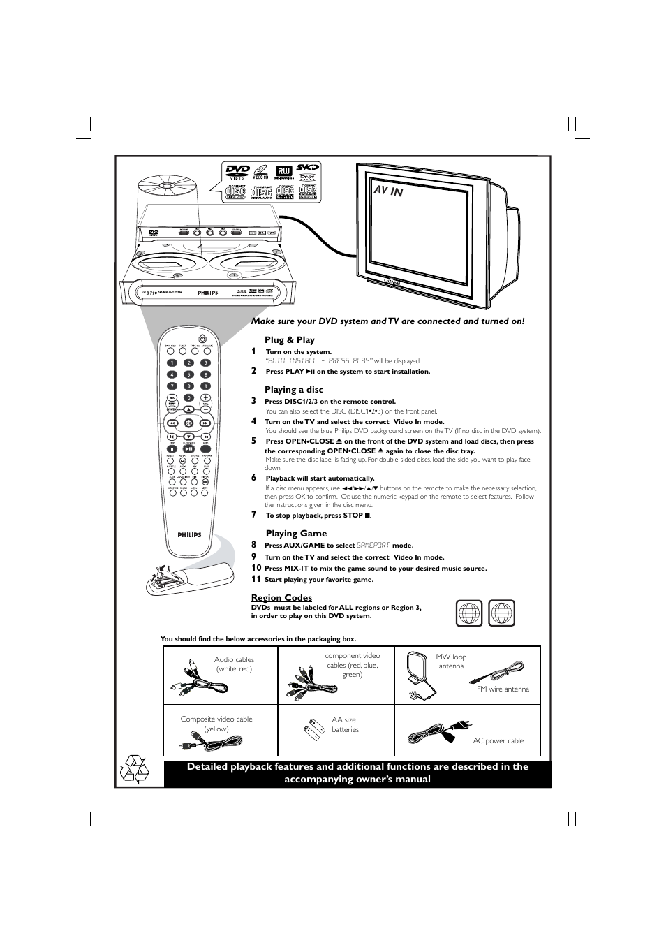 Av in | Philips FWD790 User Manual | Page 2 / 2