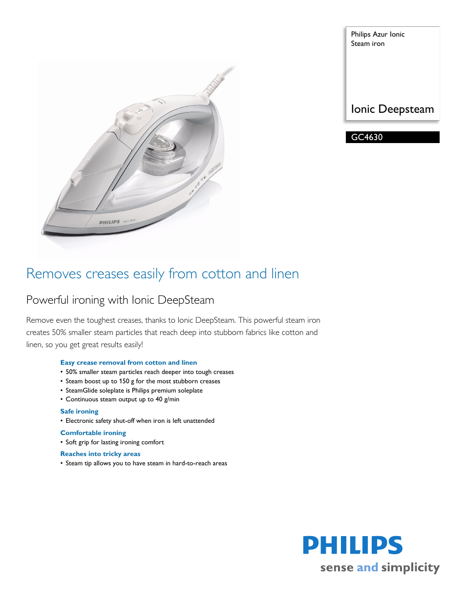 Philips GC4630 User Manual | 2 pages