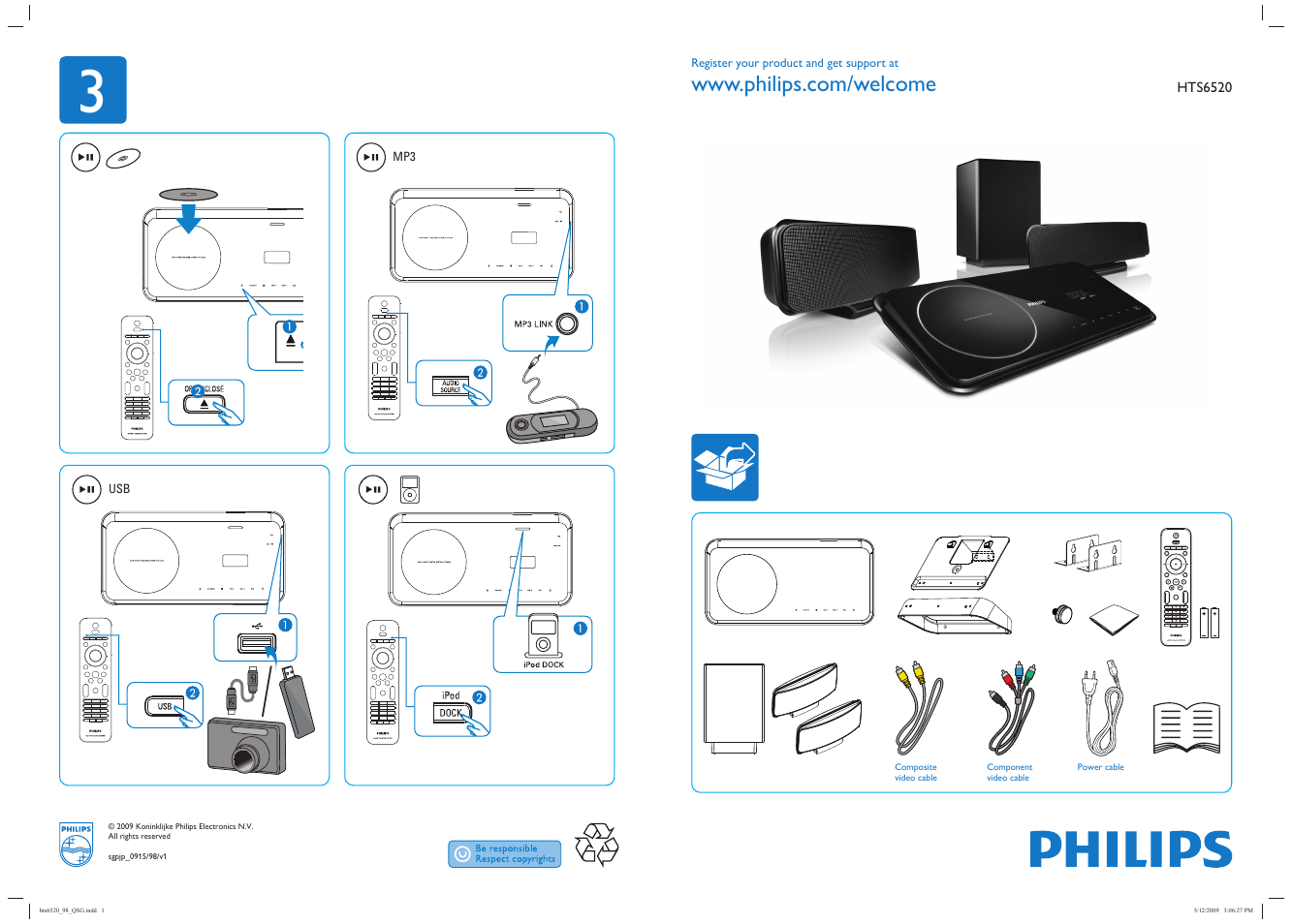 Philips HTS6520 User Manual | 2 pages