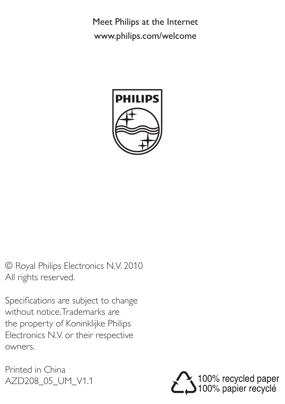 Philips AZD208/05 User Manual | Page 21 / 21