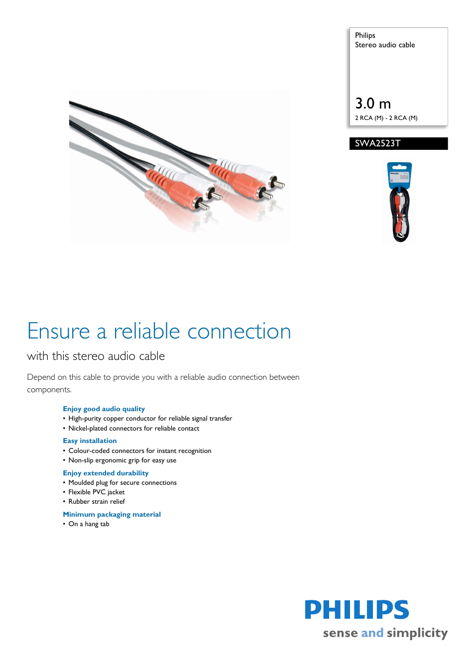 Philips SWA2523T User Manual | 2 pages