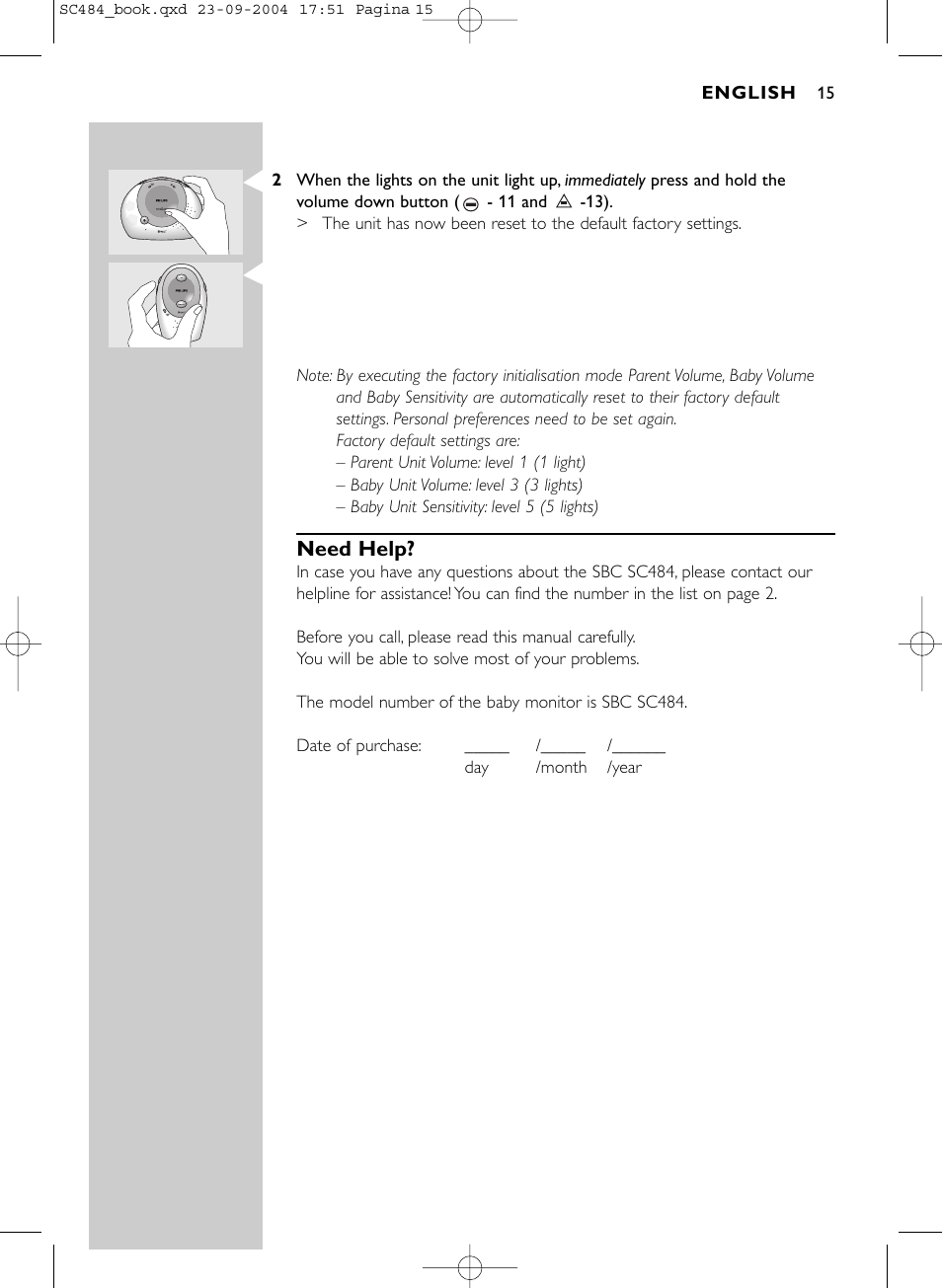 Need help | Philips SC484 DECTSBC User Manual | Page 15 / 17