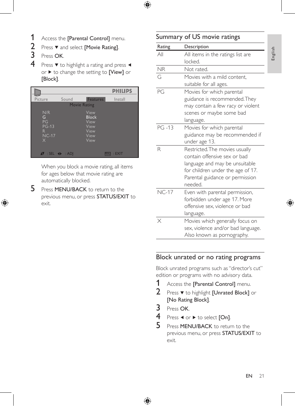 Philips 19PFL3403/77 User Manual | Page 21 / 32