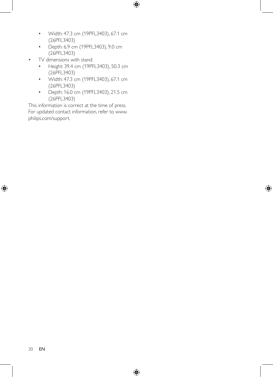 Philips 19PFL3403/77 User Manual | Page 30 / 32