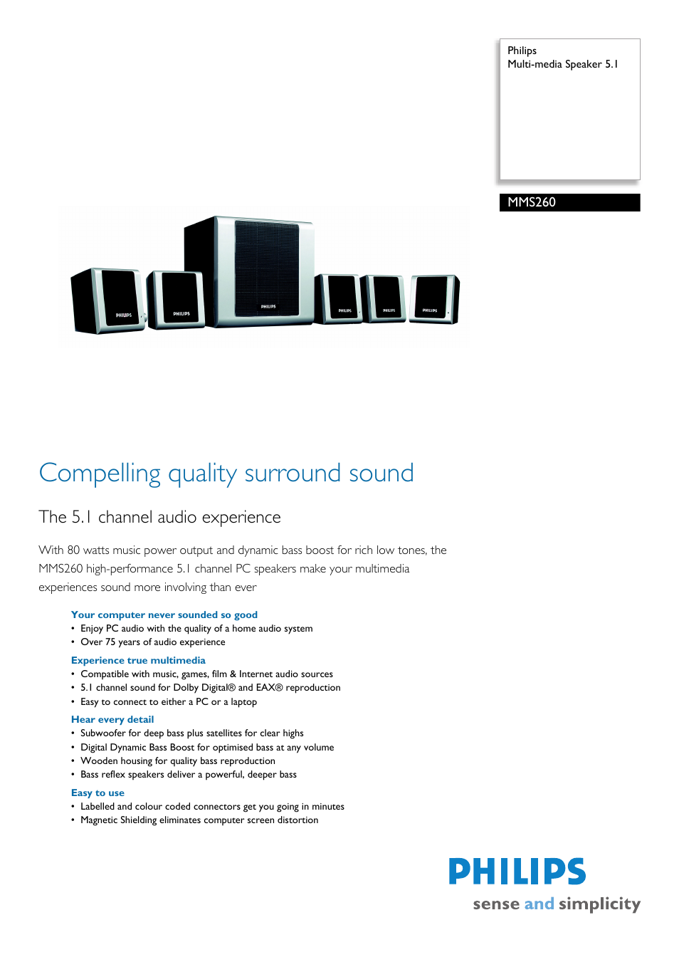 Philips MMS260 User Manual | 2 pages