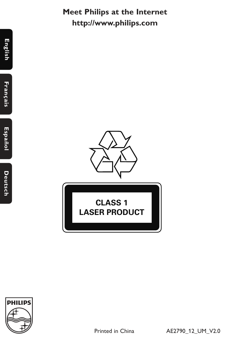Portable radio, Class 1 laser product | Philips AE2790 User Manual | Page 12 / 12