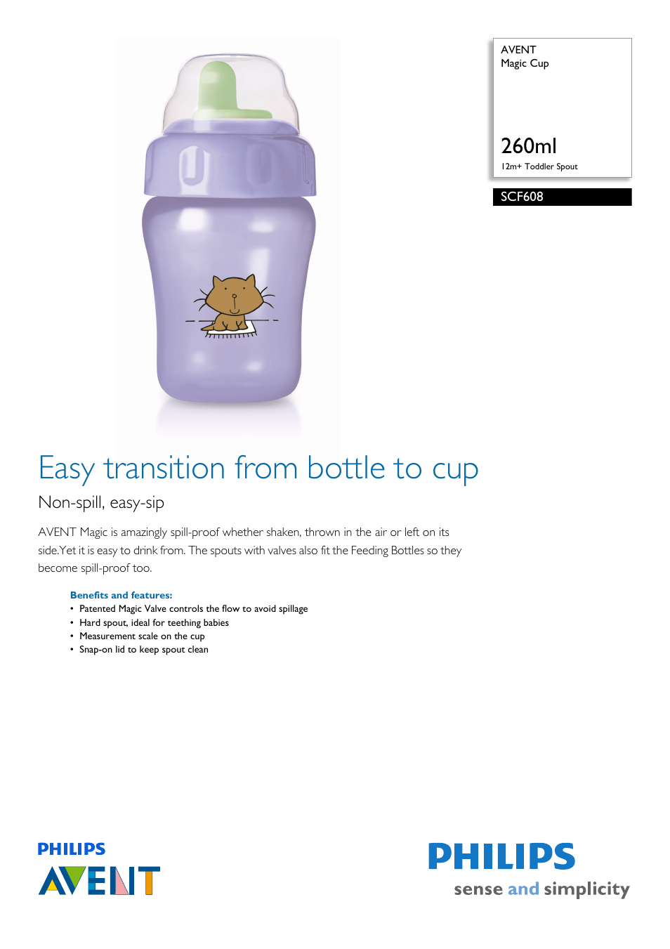 Philips Magic Cup SCF608 User Manual | 2 pages