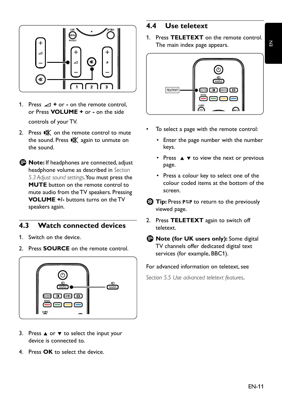 4�3 watch connected devices, Use teletext 4�4 | Philips 20HFL3330D/10 User Manual | Page 23 / 48