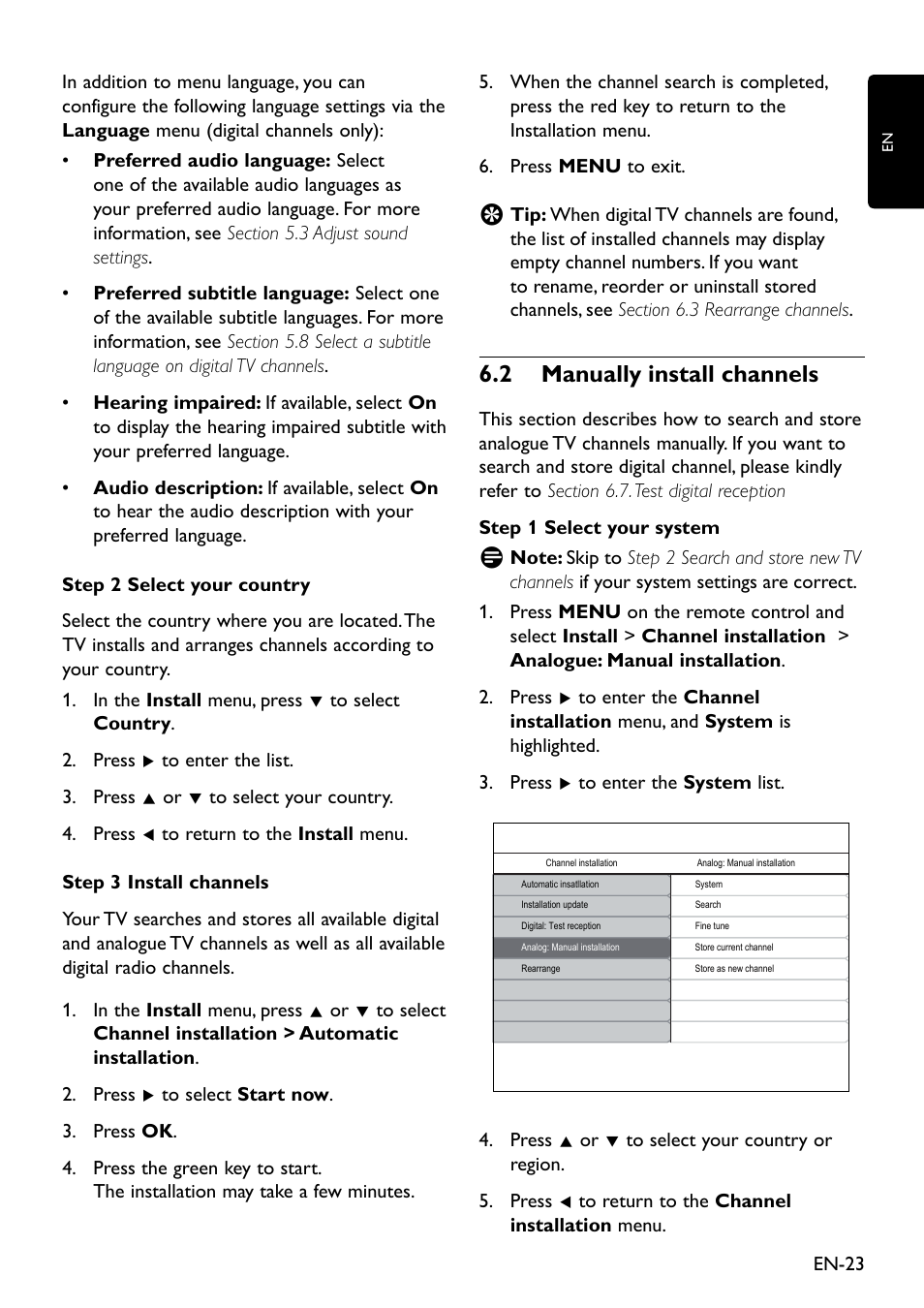 6�2 manually install channels | Philips 20HFL3330D/10 User Manual | Page 35 / 48