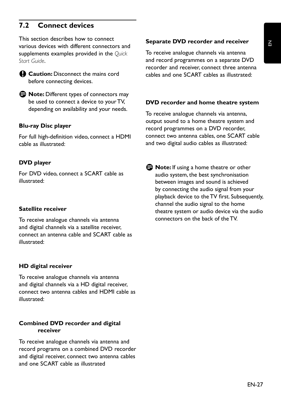 7�2 connect devices | Philips 20HFL3330D/10 User Manual | Page 39 / 48