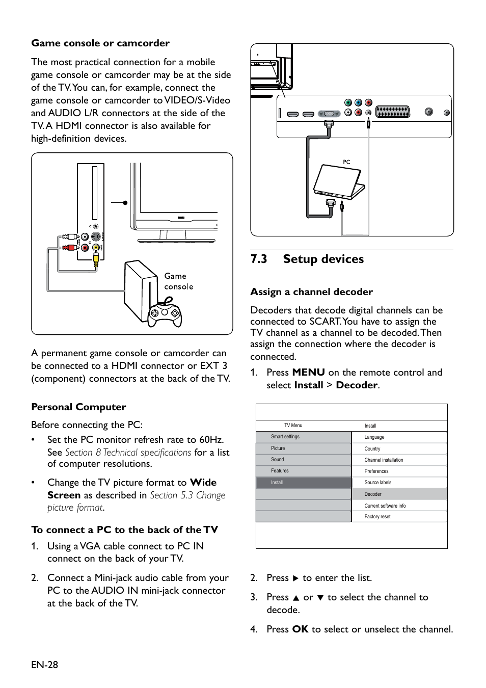 7�3 setup devices | Philips 20HFL3330D/10 User Manual | Page 40 / 48