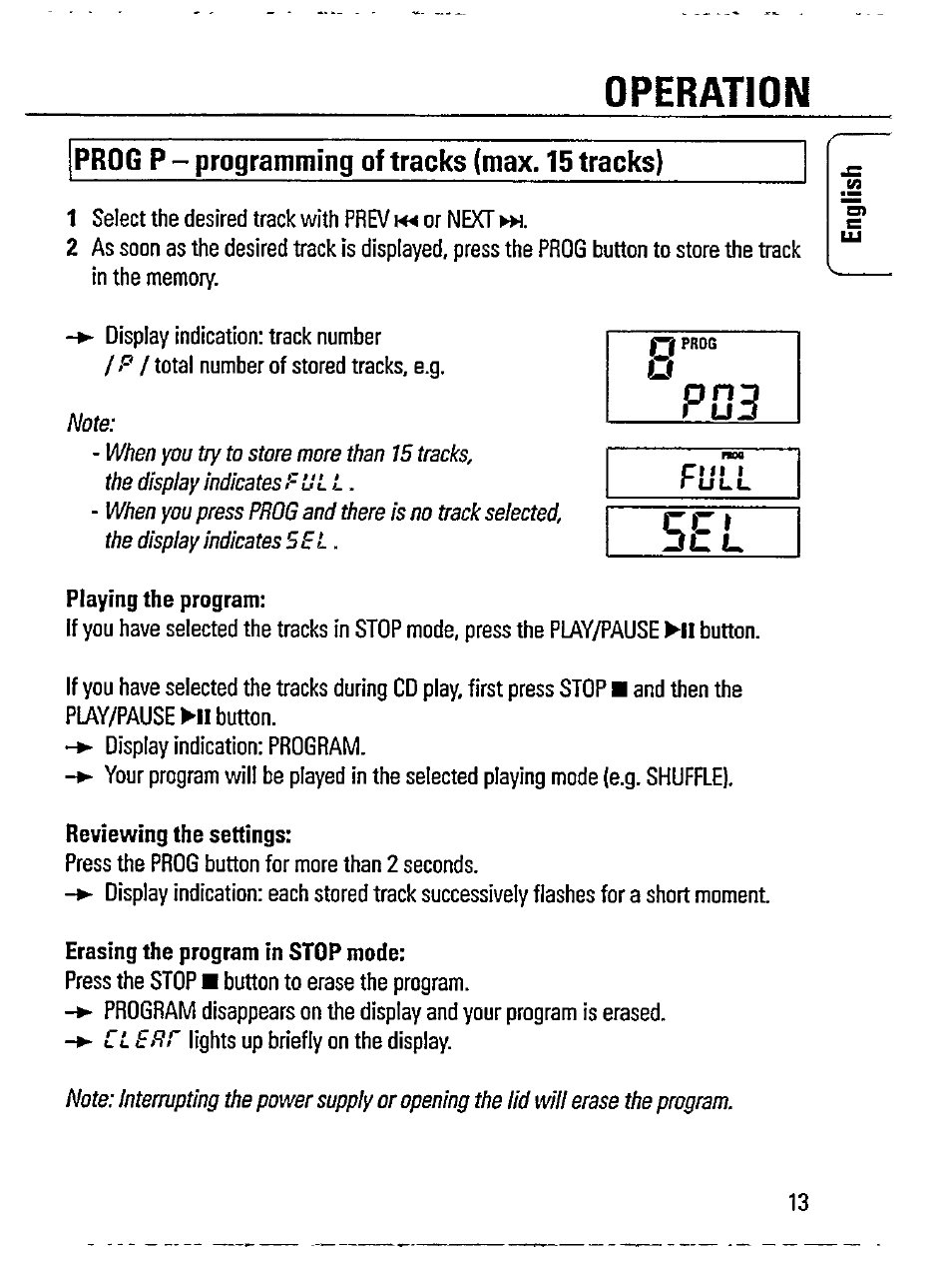 Operation, P o b | Philips AZ 7181/00 User Manual | Page 13 / 20