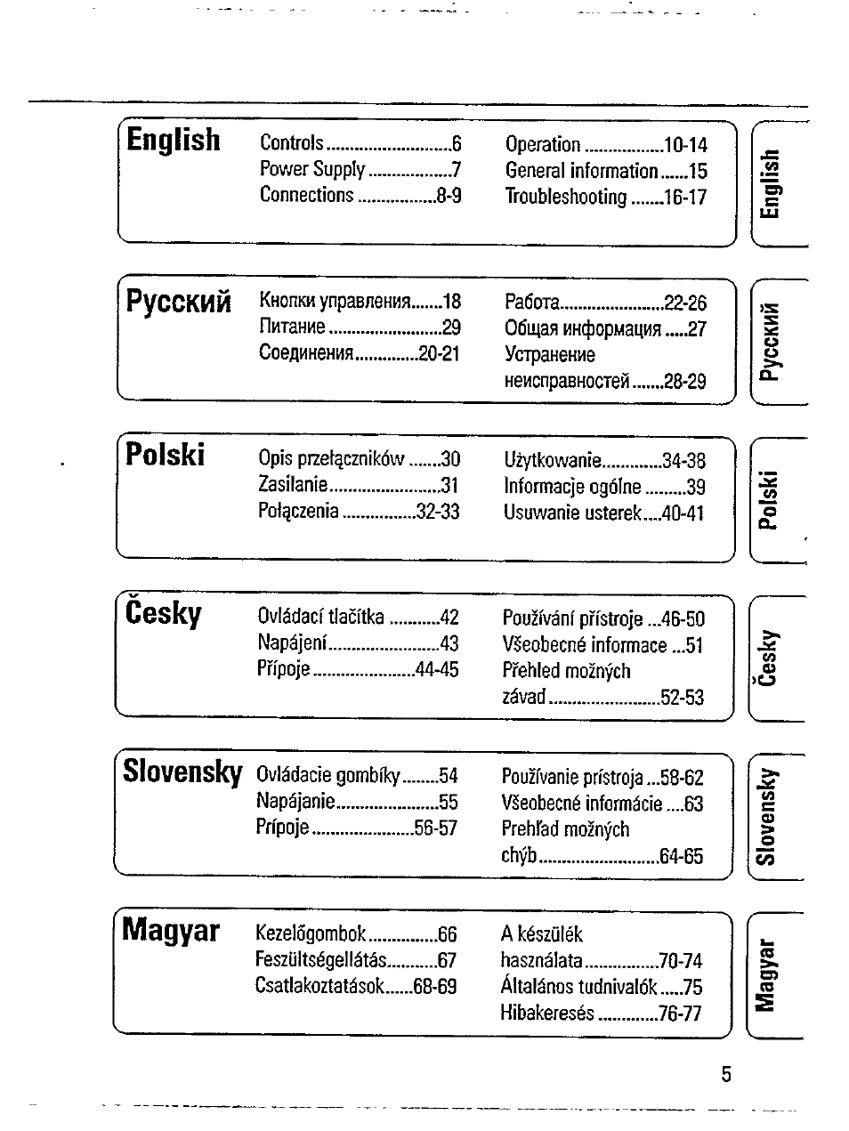 Polski, Cesky, English | Philips AZ 7181/00 User Manual | Page 5 / 20