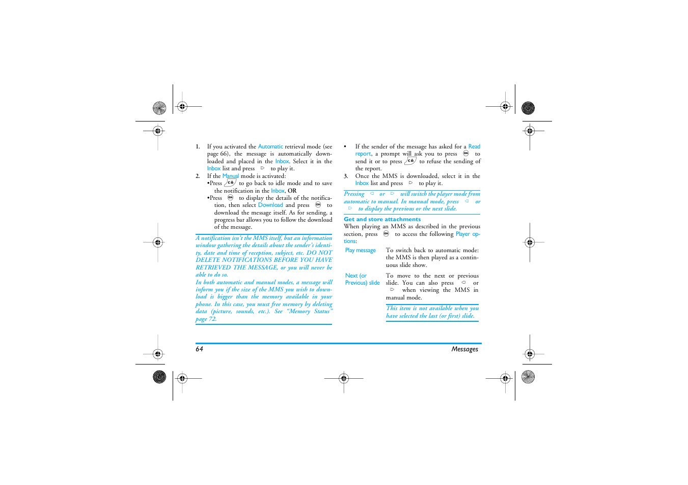 Get and store attachments | Philips 535 User Manual | Page 66 / 102