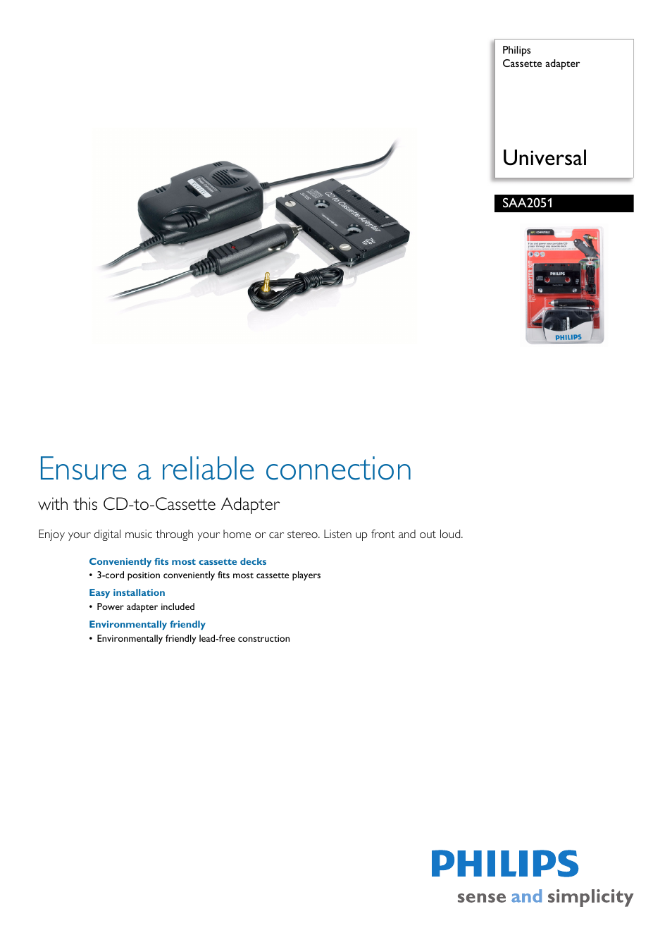 Philips SAA2051 User Manual | 2 pages
