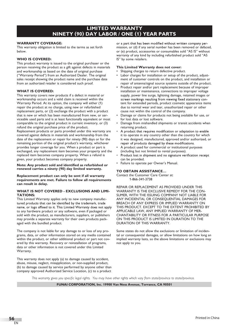 Philips Magnavox 26MD350B/F7 User Manual | Page 56 / 57
