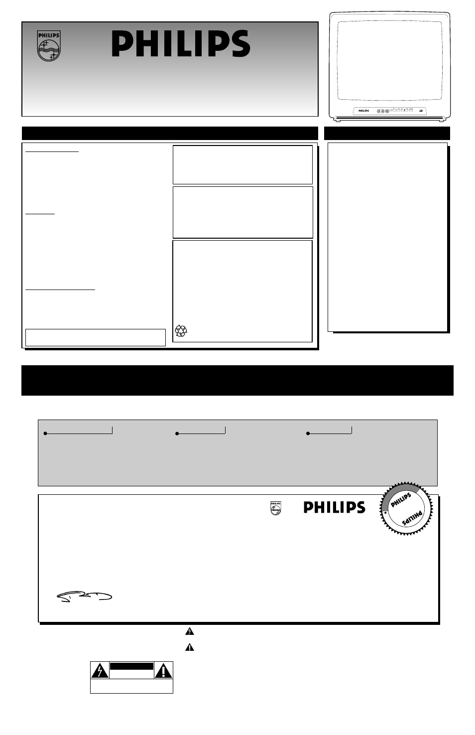 Philips 19PR09C User Manual | 8 pages