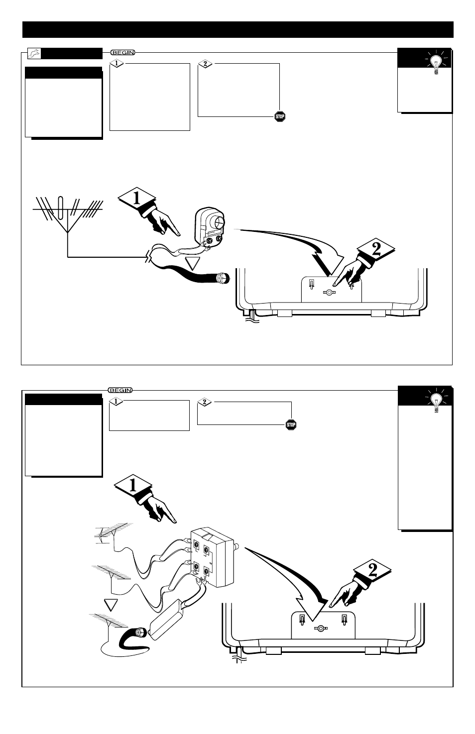 Tv (a, Ooking, Ntenna | Able, Onnections | Philips 19PR09C User Manual | Page 2 / 8