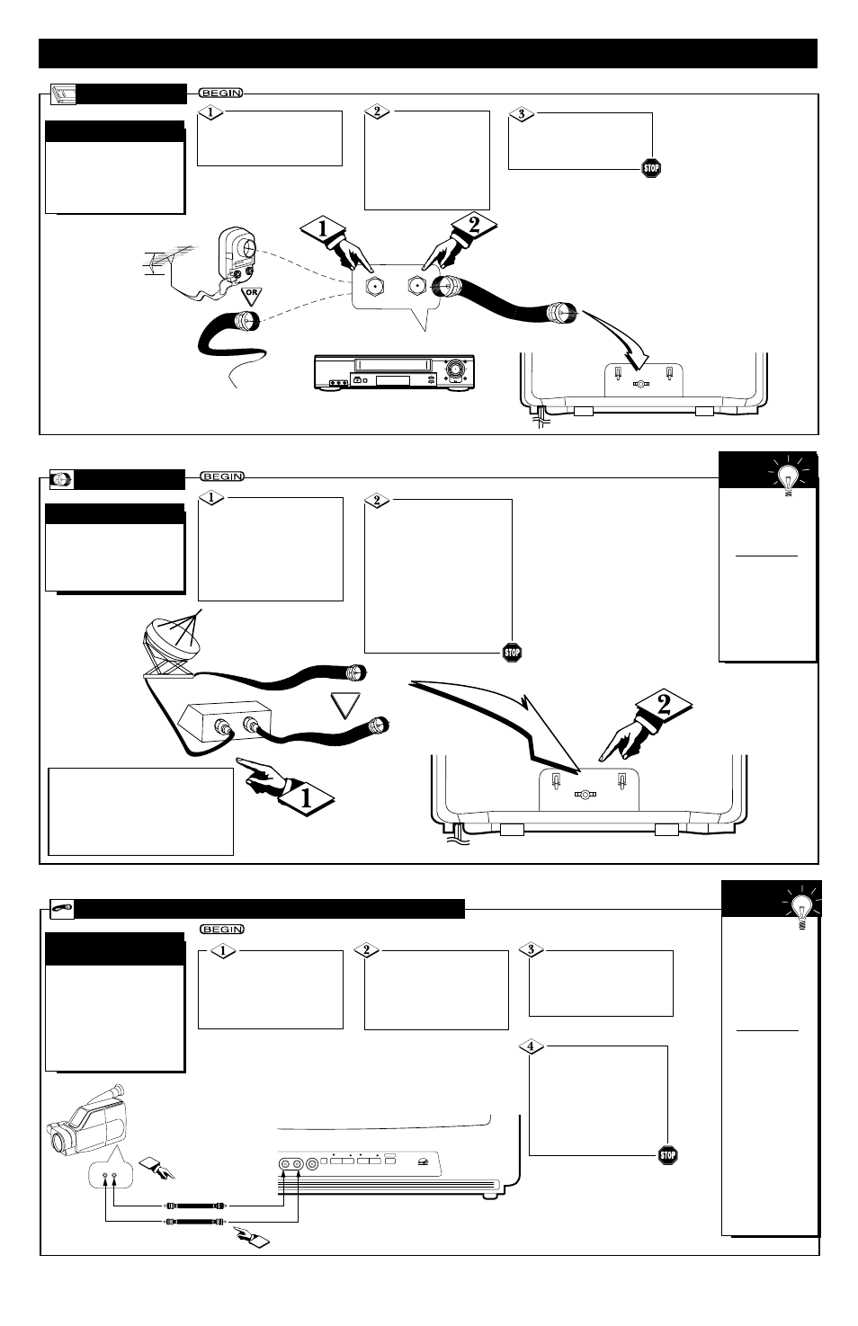 Tv (a, Ooking, Ntenna | Able, Onnections | Philips 19PR09C User Manual | Page 3 / 8