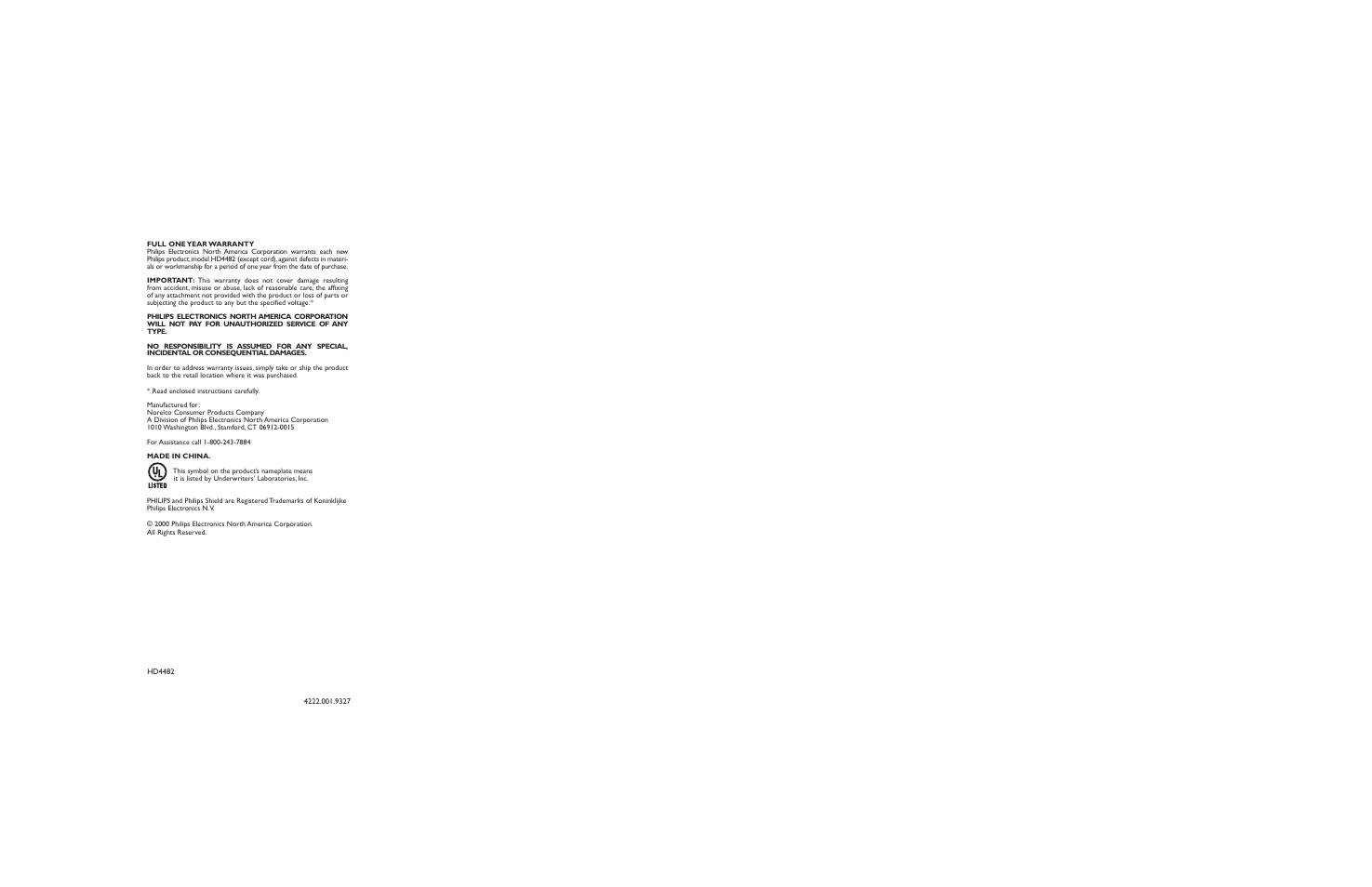 Philips HD4482 User Manual | Page 7 / 7