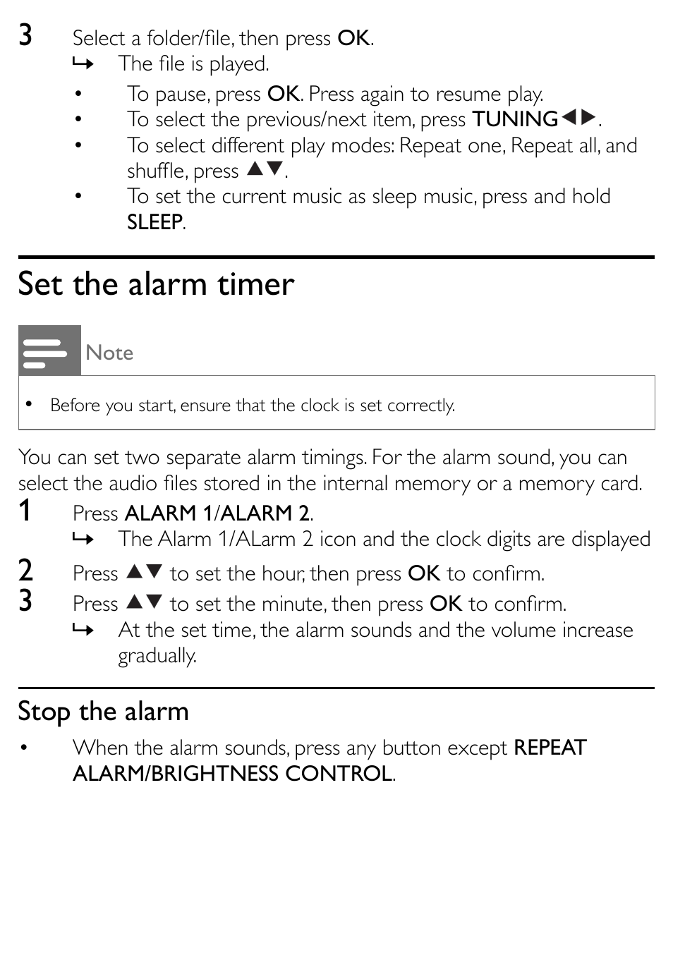 Set the alarm timer | Philips AJL303/37 User Manual | Page 14 / 21