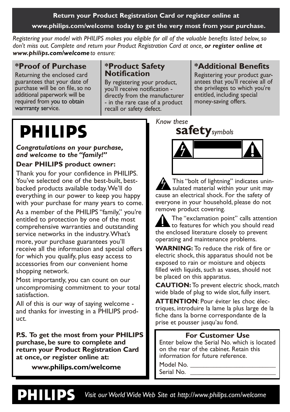 Safety, Proof of purchase, Product safety notification | Additional benefits | Philips AJL303/37 User Manual | Page 4 / 21