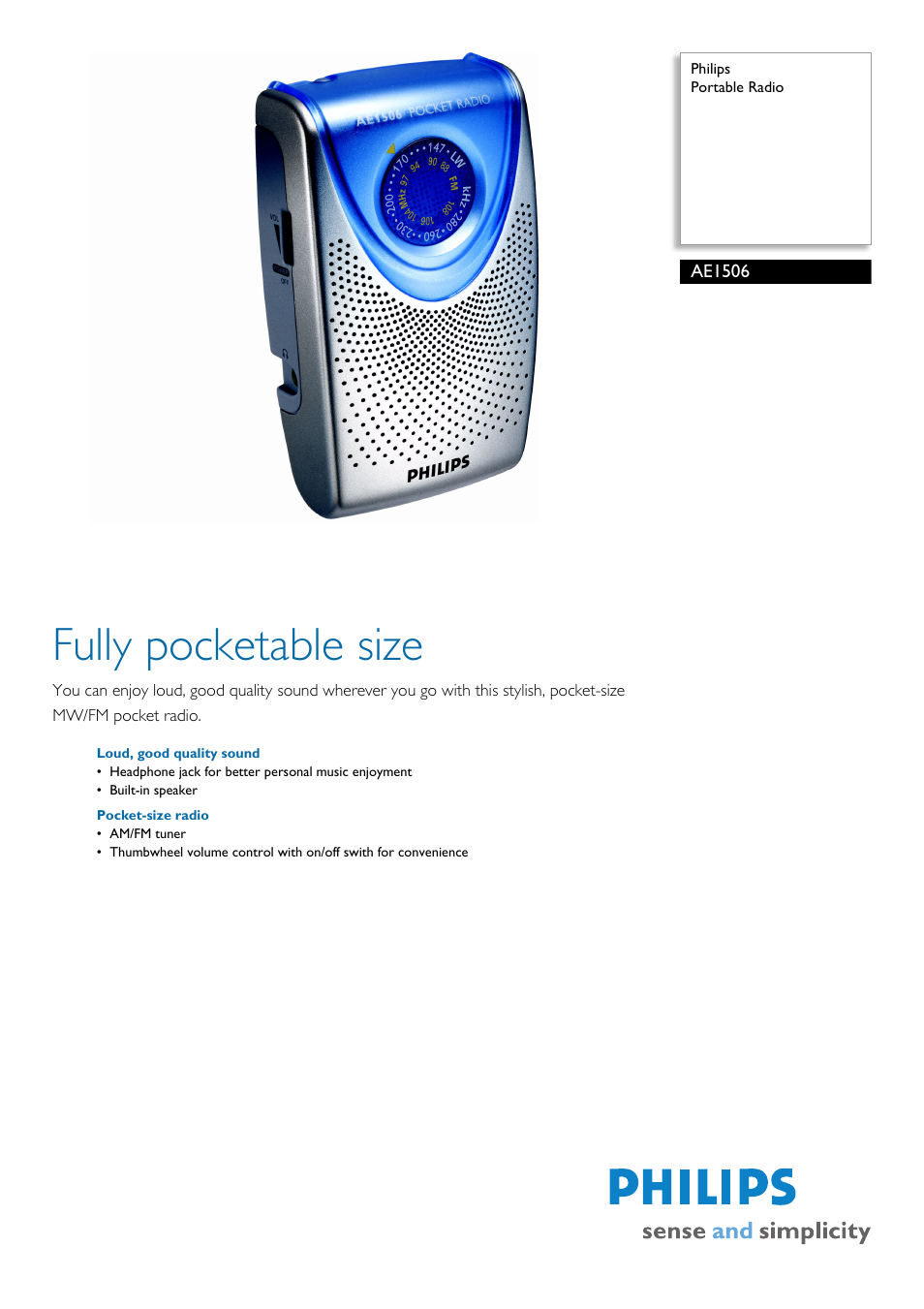 Philips AE1506/00 User Manual | 2 pages