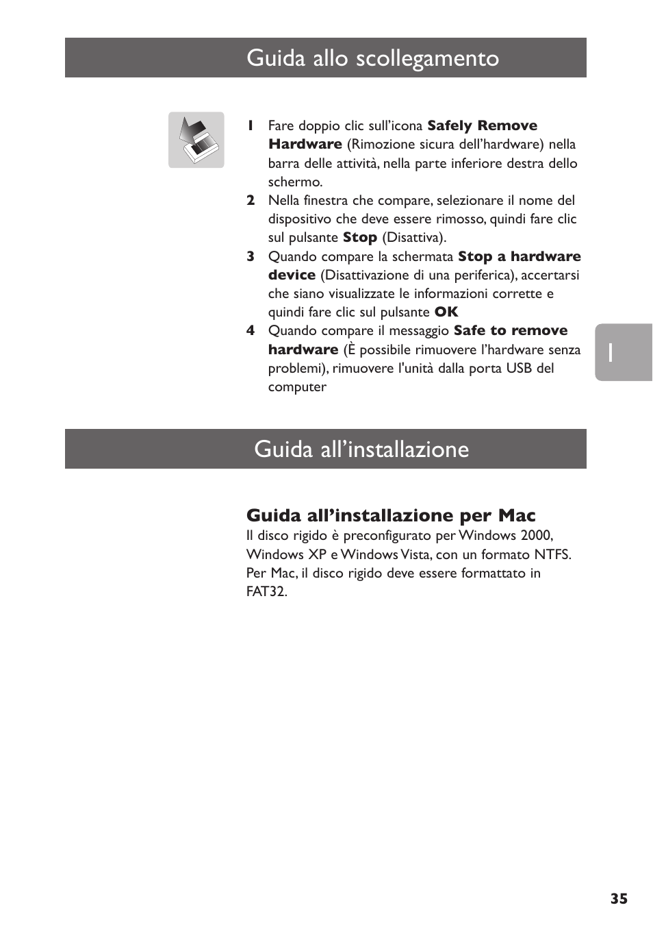 Guida allo scollegamento, Guida all’installazione | Philips SPE3000 Series User Manual | Page 35 / 52