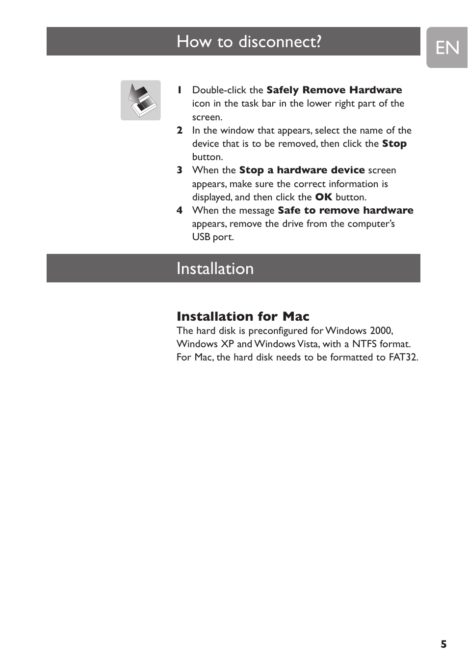 How to disconnect? installation | Philips SPE3000 Series User Manual | Page 5 / 52