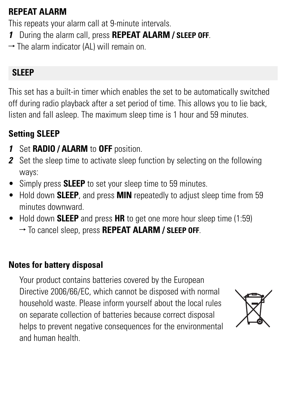 English | Philips AJ3112/12 User Manual | Page 7 / 11