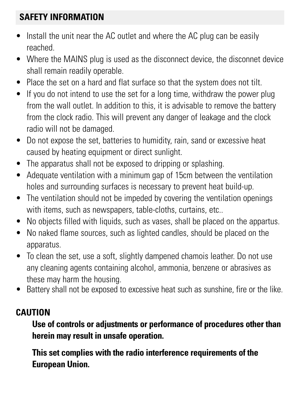 English | Philips AJ3112/12 User Manual | Page 8 / 11