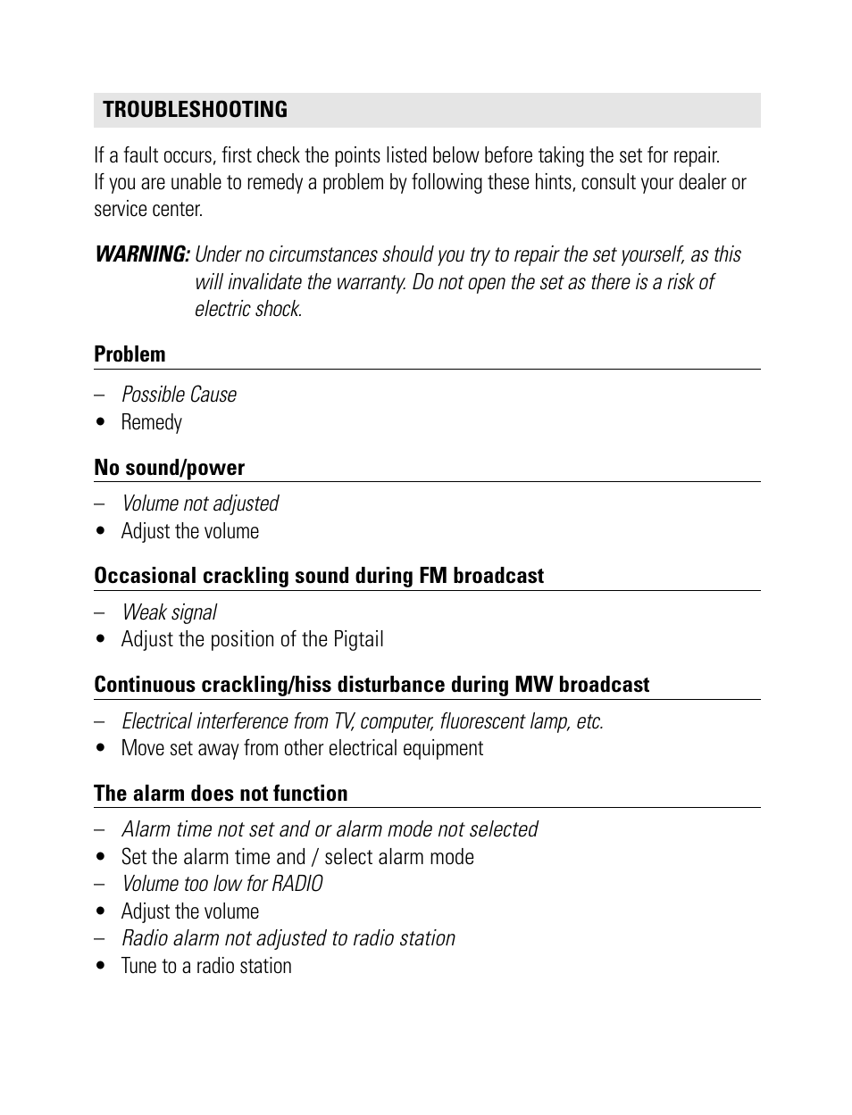 Philips AJ3231/05 User Manual | Page 10 / 12