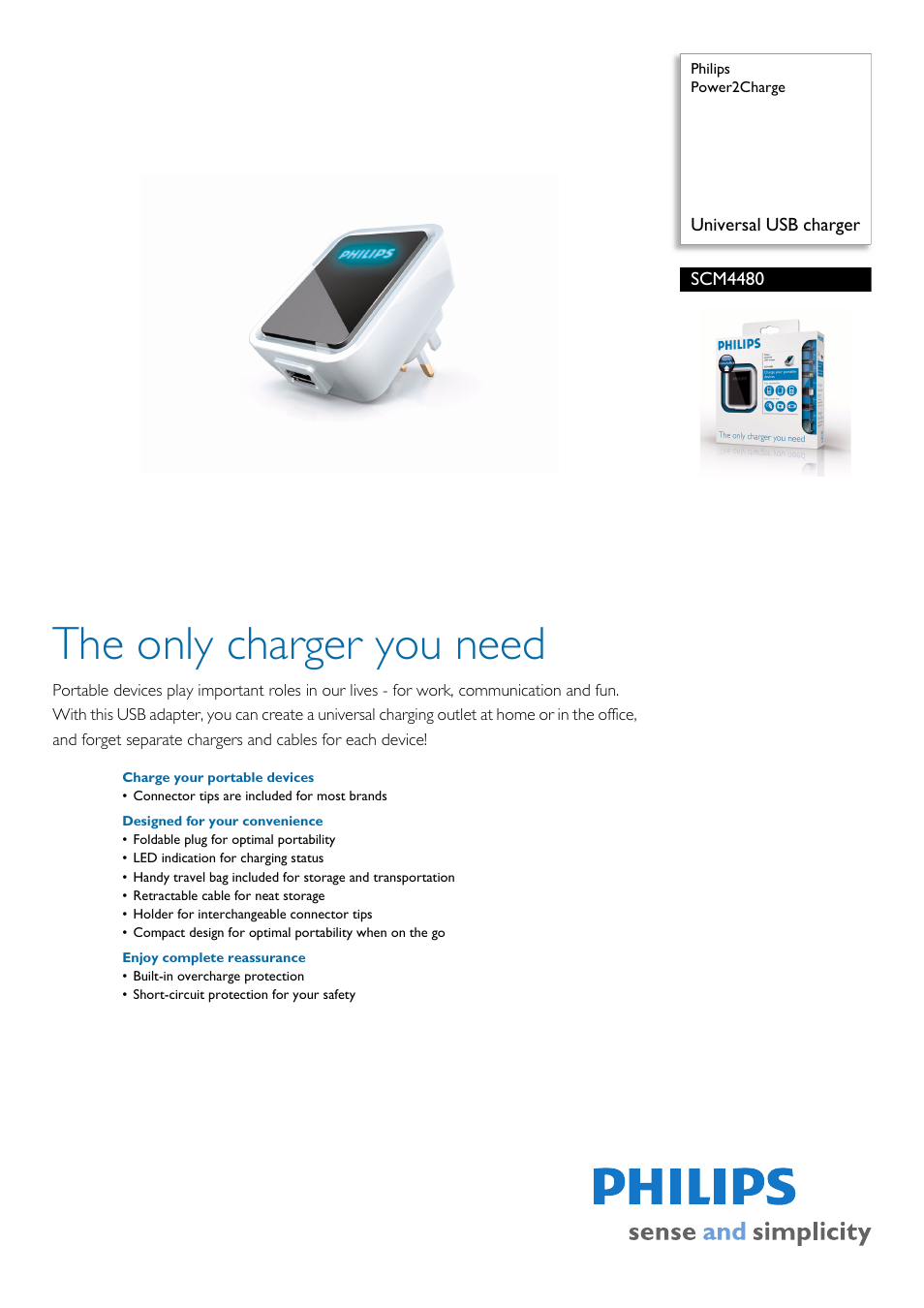 Philips Power2Charge SCM4480 User Manual | 2 pages