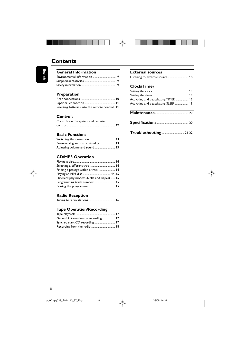 Philips FW M143 User Manual | Page 8 / 24