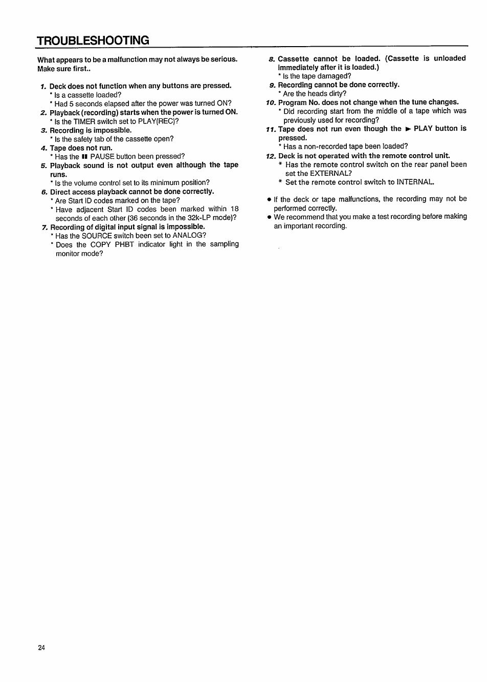 Troubleshooting | Philips DAT850 User Manual | Page 24 / 28