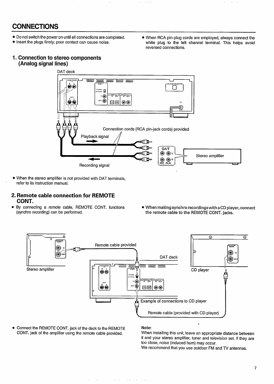 Connections | Philips DAT850 User Manual | Page 7 / 28