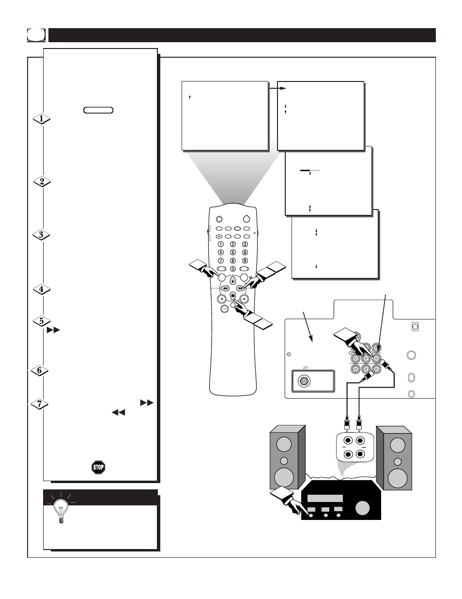 Tv s, Sing the, Peaker | Ontrol and, Udio, Utput, Acks | Philips TS3659C1 User Manual | Page 30 / 48