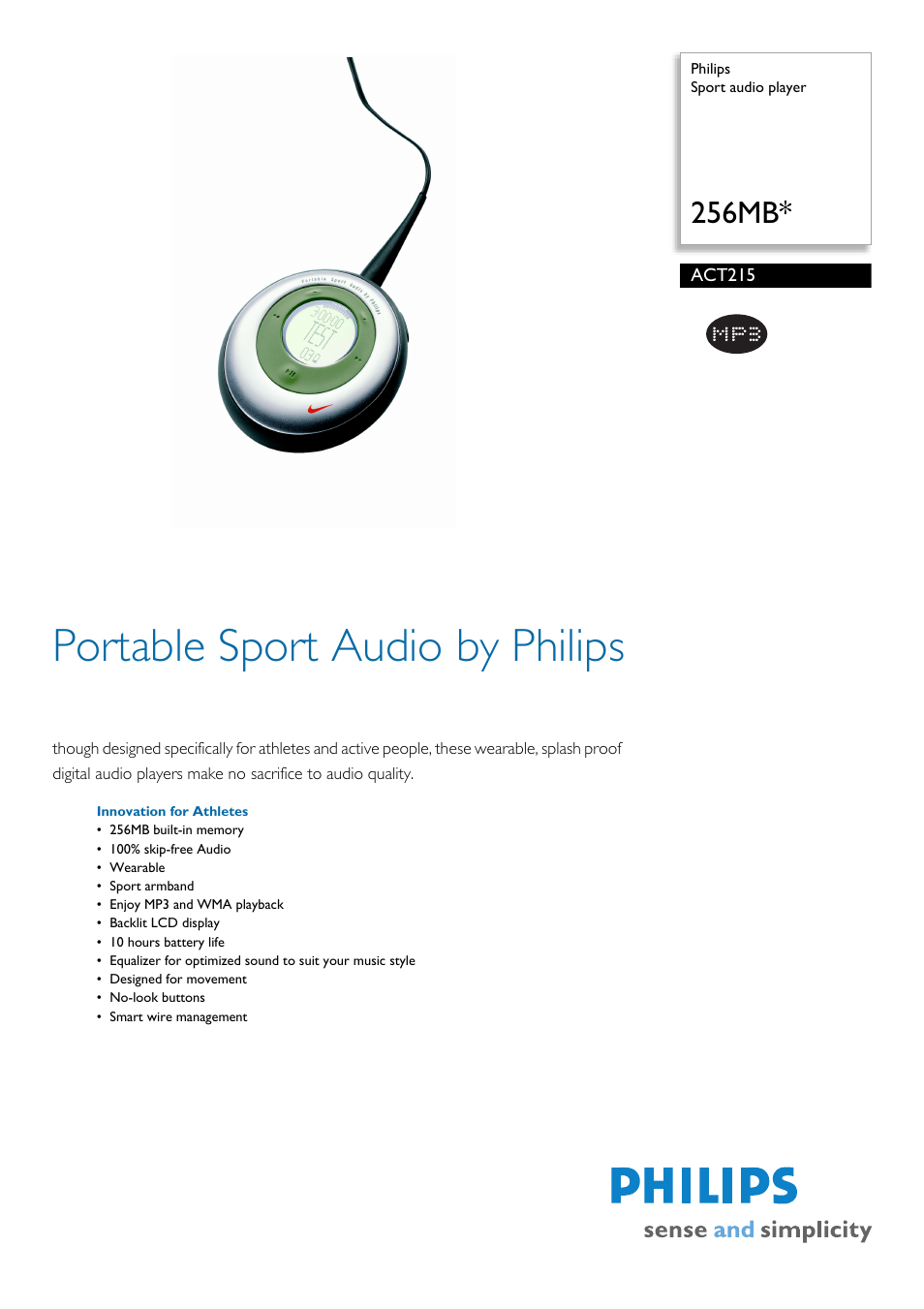Philips ACT215/00C User Manual | 2 pages