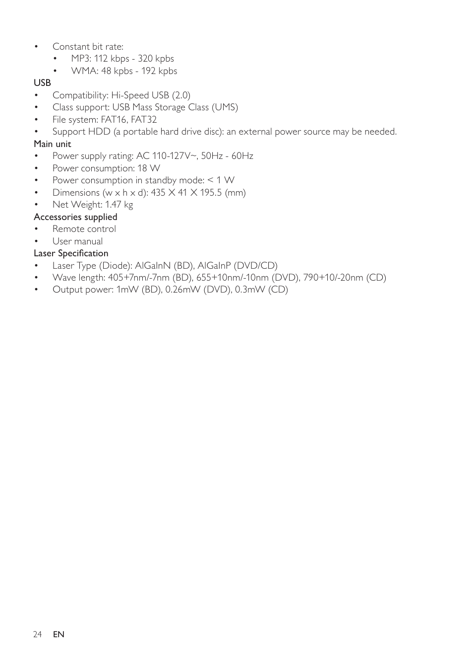 Philips BDP3406/F7 User Manual | Page 24 / 62