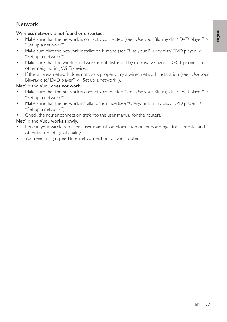 Network | Philips BDP3406/F7 User Manual | Page 27 / 62