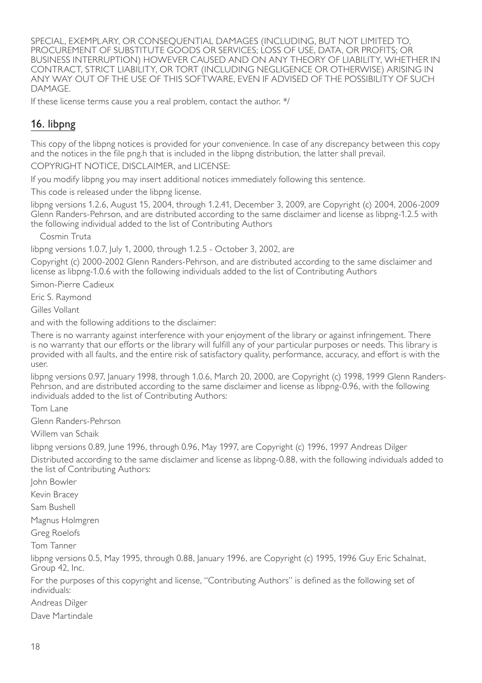 Libpng | Philips BDP3406/F7 User Manual | Page 54 / 62