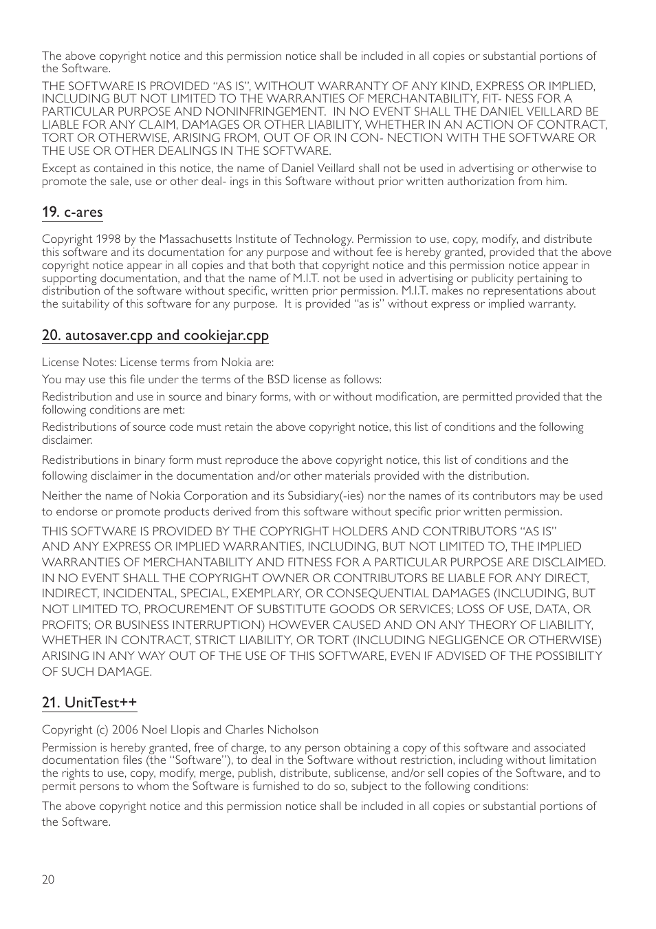 C-ares, Autosaver.cpp and cookiejar.cpp, Unittest | Philips BDP3406/F7 User Manual | Page 56 / 62