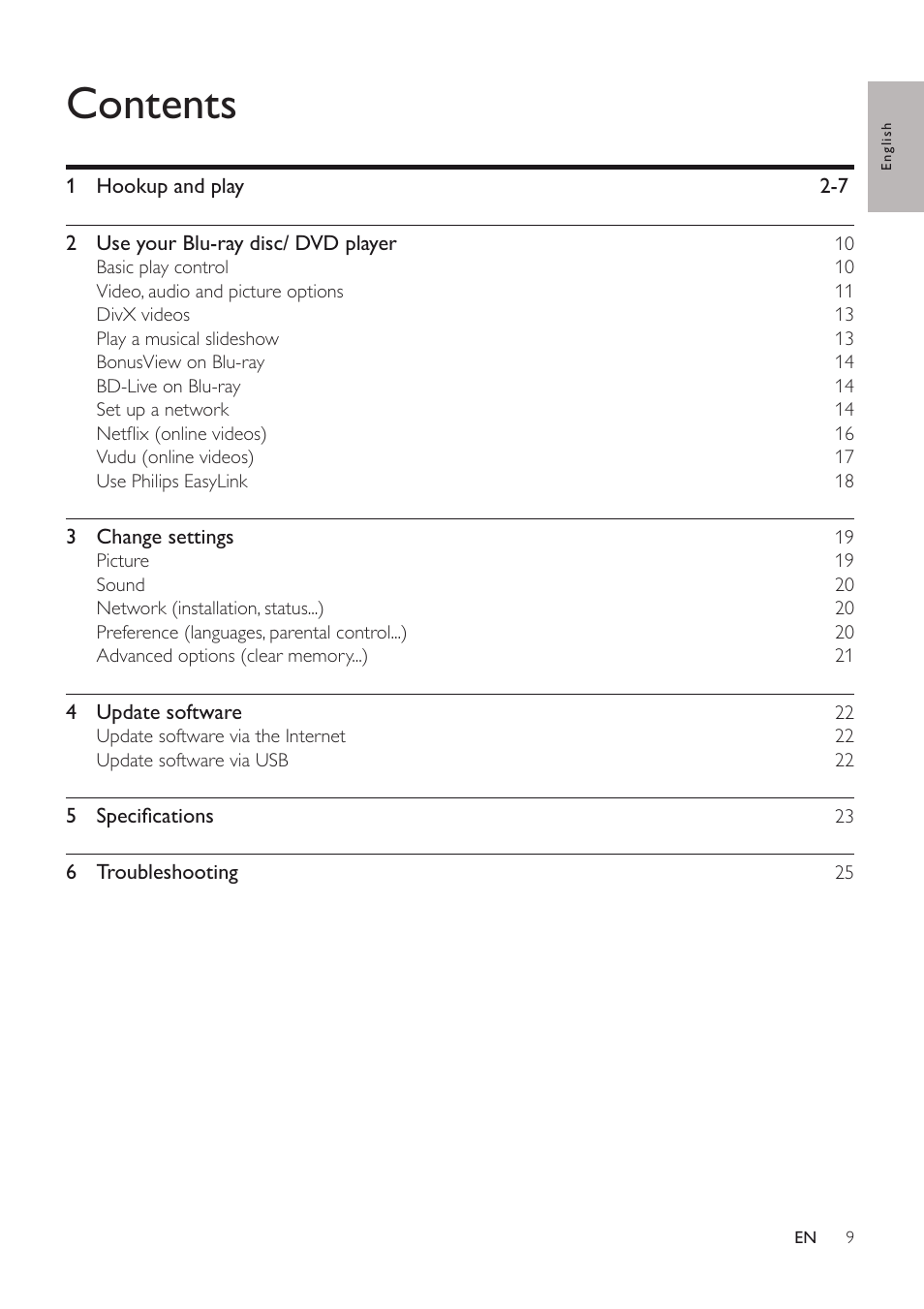 Philips BDP3406/F7 User Manual | Page 9 / 62