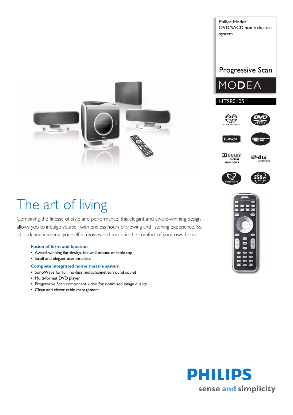 Philips HTS8010S User Manual | 2 pages