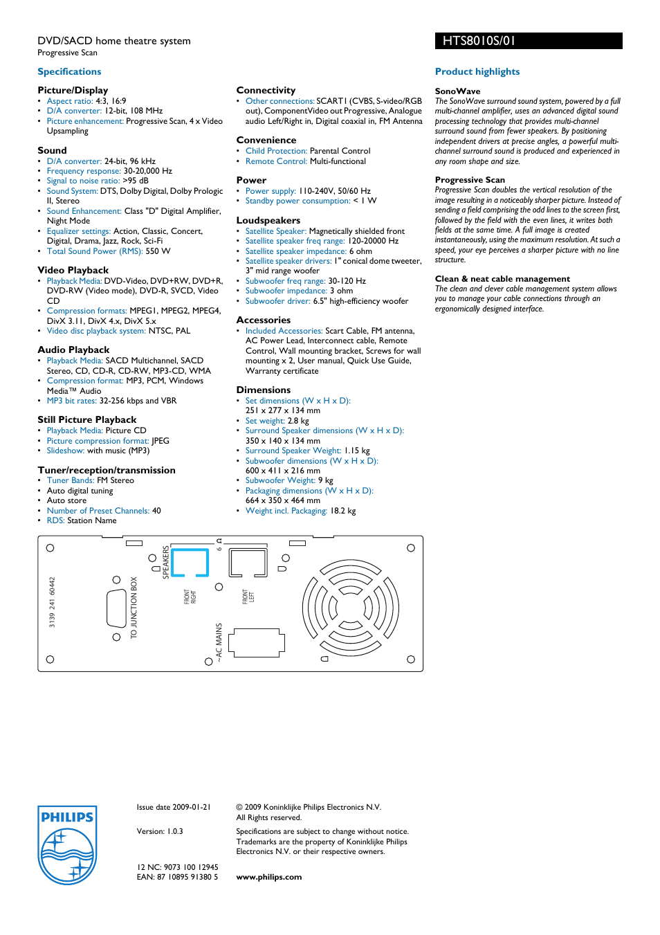 Philips HTS8010S User Manual | Page 2 / 2