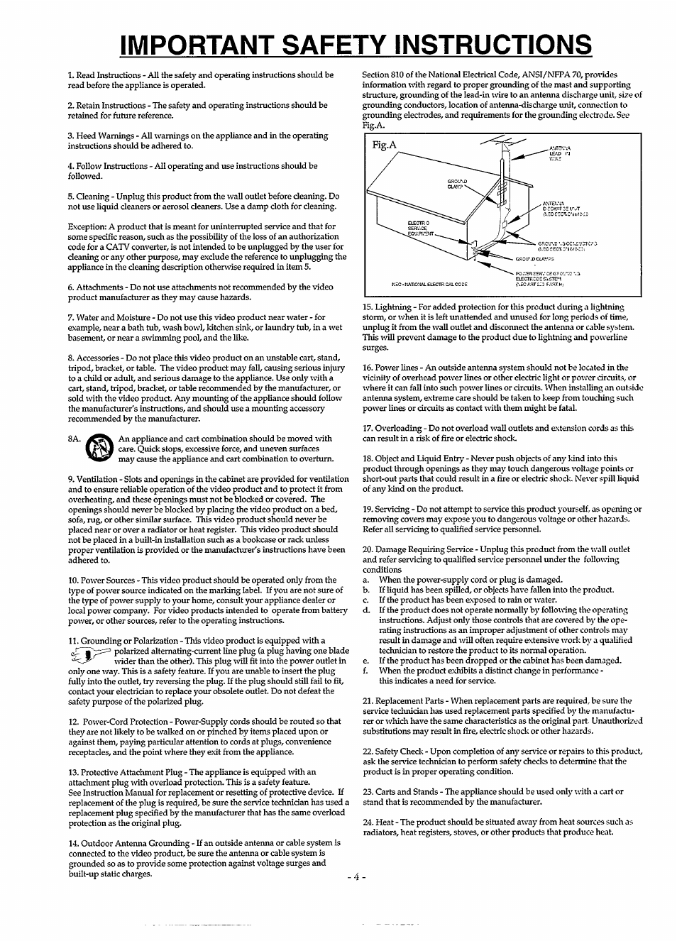 Important safety instructions | Philips CDI220/80P User Manual | Page 4 / 24