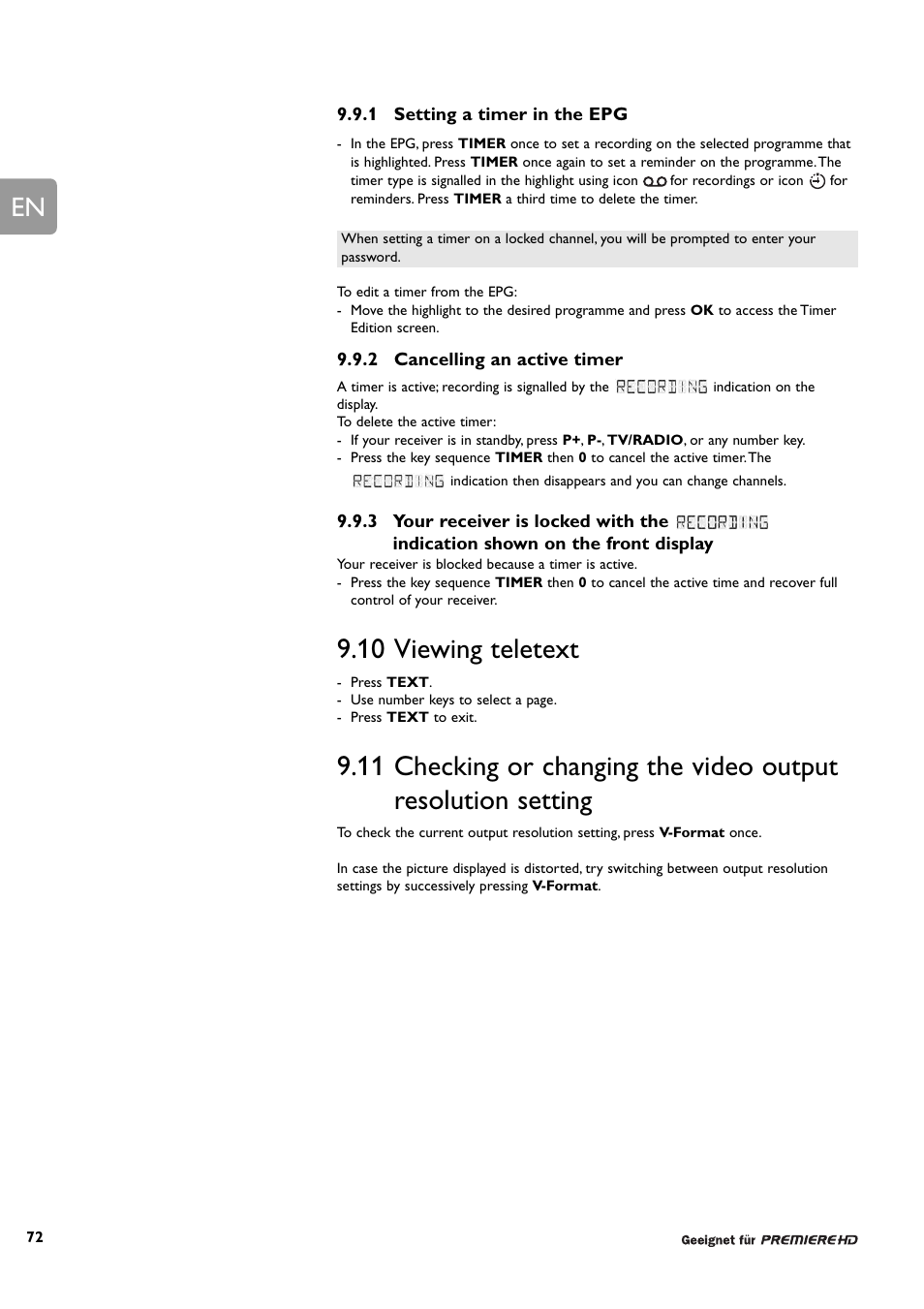 10 viewing teletext | Philips DCR 9001/02 User Manual | Page 24 / 64