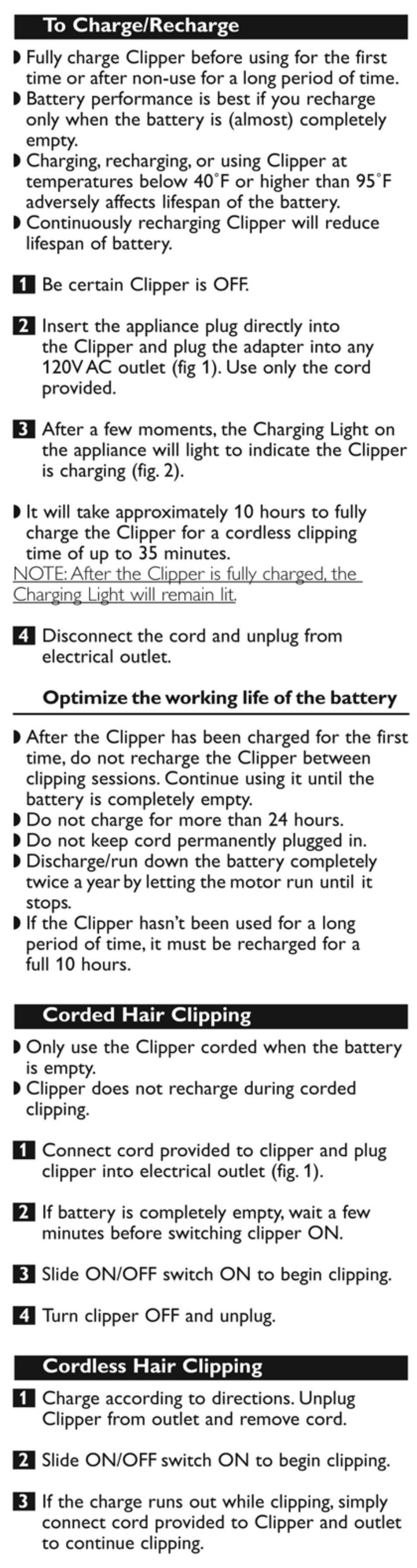 Optimize the working life of the battery | Philips QC5055 User Manual | Page 5 / 10