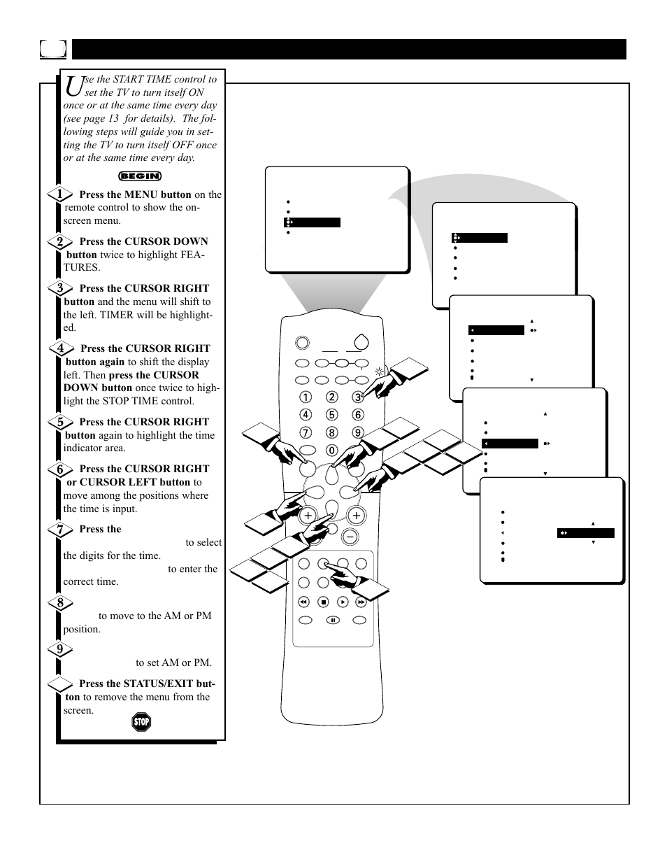 Imer, Etting the | Philips 3121 235 20301 User Manual | Page 14 / 52